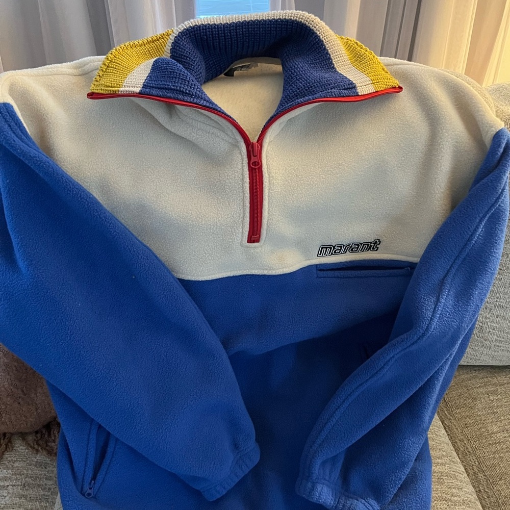 ✨SOLD✨Isabel Marant Blue and Cream Fleece Jacket
